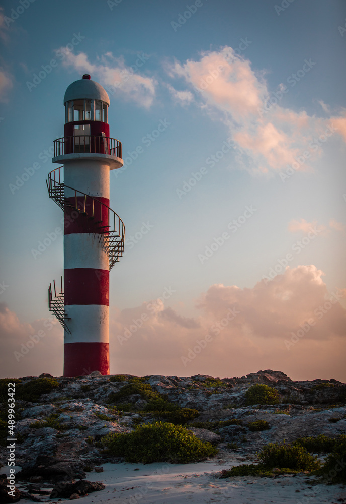 lighthouse at sunset