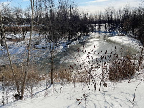 Turtle River in Delson Quebec in winter photo