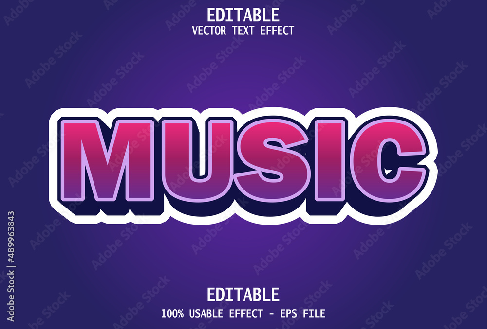 music text effect editable purple background. music text effect editable purple background.