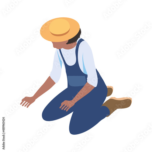 farmer worker isometric