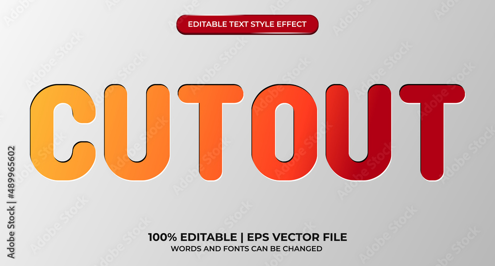 Fototapeta premium Cutout text effect with editable font style