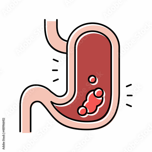 gastric disease color icon vector illustration