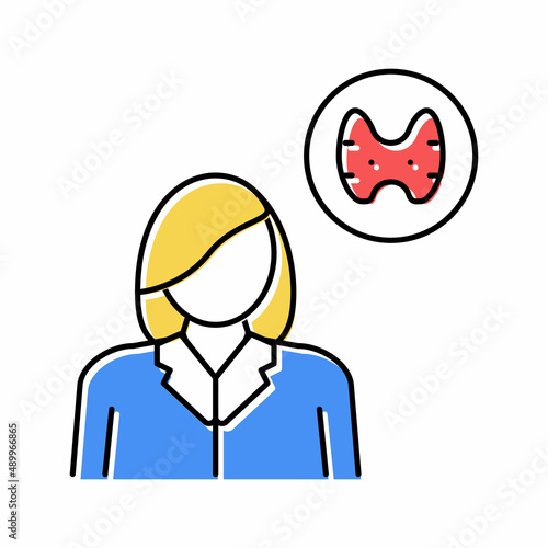 endocrinology medical specialist color icon vector illustration
