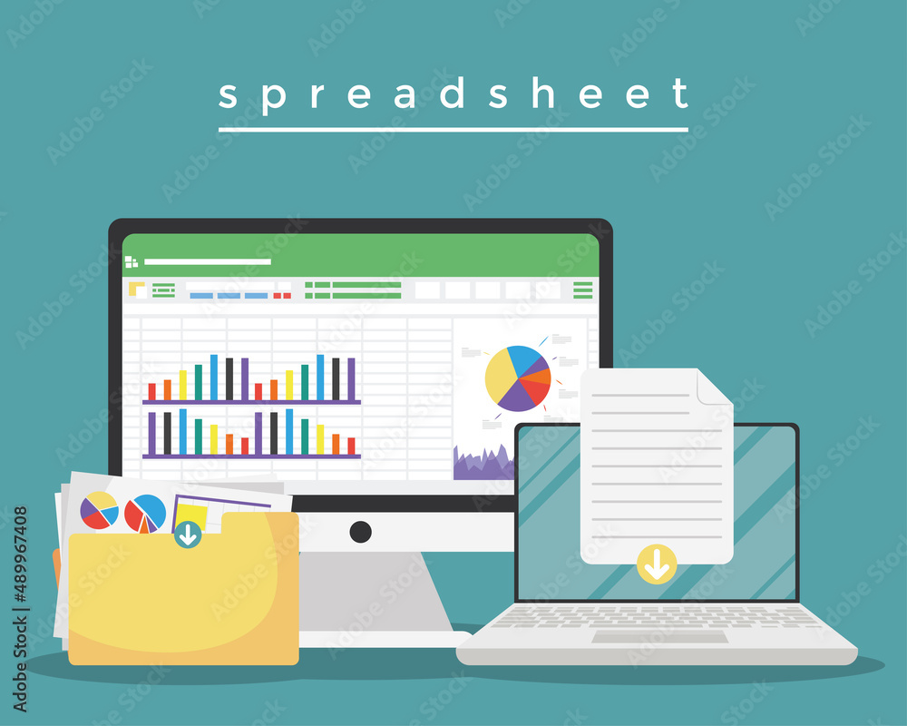 spreadsheet in laptop and desktop spreadsheet in laptop and desktop