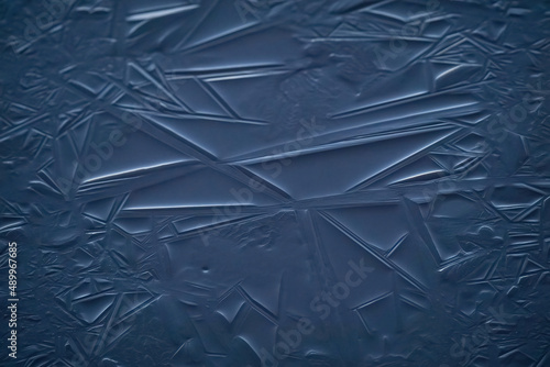 Slika na platnu Blue ice patterns, crystallization of frozen water, abstract background Close-up