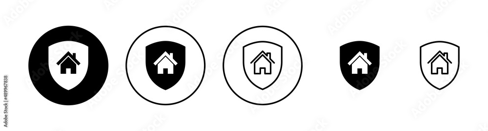 house insurance icons set. house protection sign and symbol house insurance icons set. house protection sign and symbol