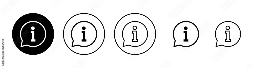 Info sign icons set. about us sign and symbol. Faq icon Info sign icons set. about us sign and symbol. Faq icon