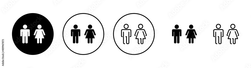 Man and woman icons set. male and female sign and symbol. Girls and boys Man and woman icons set. male and female sign and symbol. Girls and boys