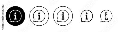 Info sign icons set. about us sign and symbol. Faq icon