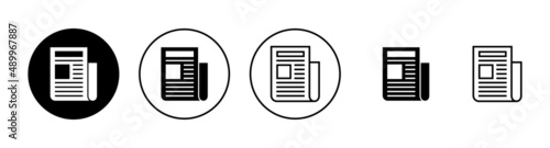 Newspaper icons set. news paper sign and symbolign