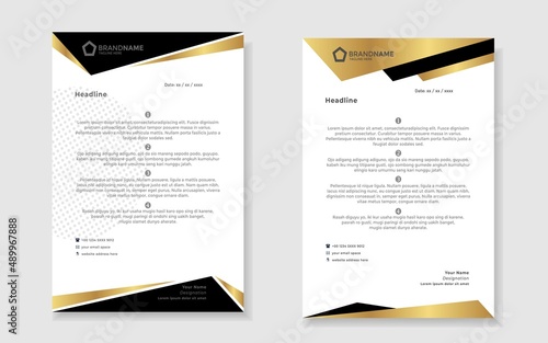 luxury gold letterhead elegant set for business and corporation