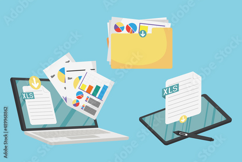 spreadsheet documents three icons