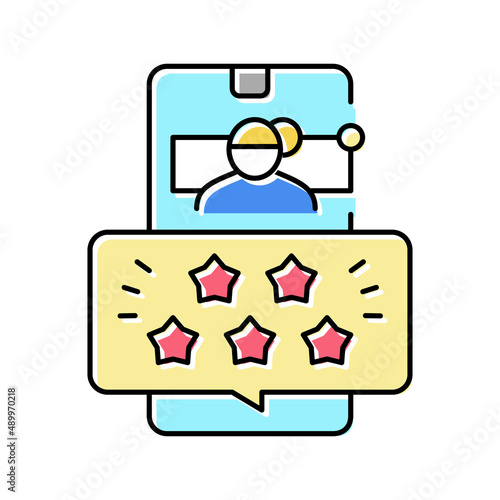 reviews babysitter color icon vector illustration
