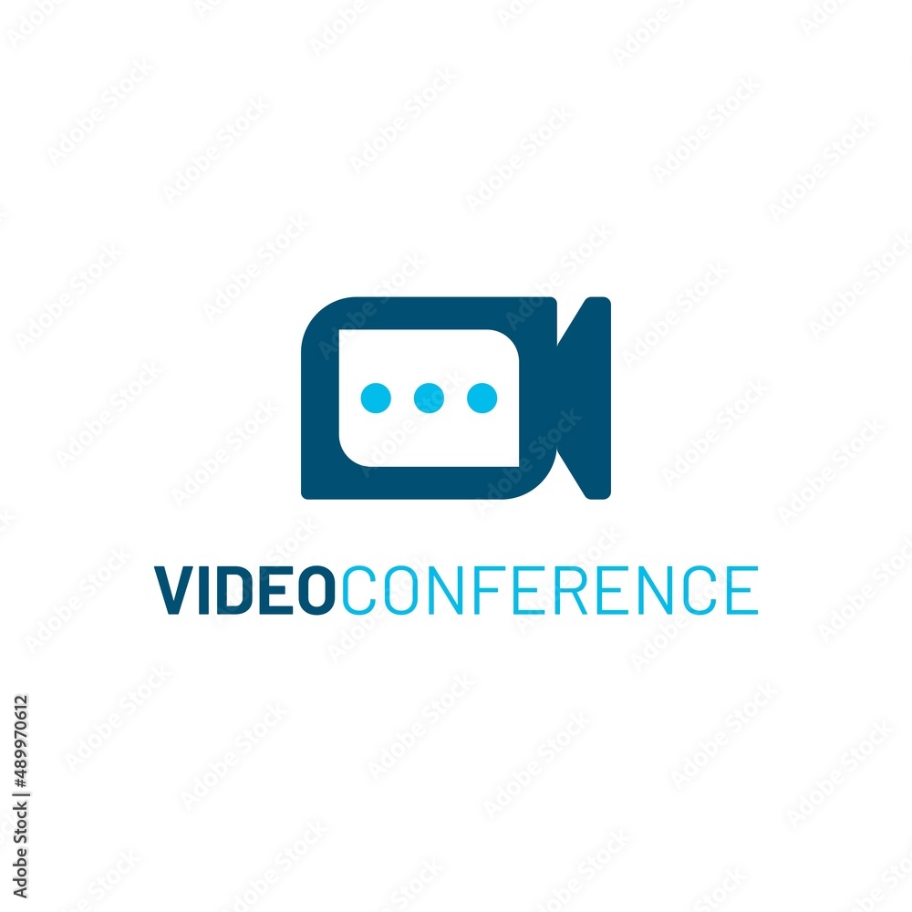 Video conference, online meeting logo icon vector concept Video conference, online meeting logo icon vector concept