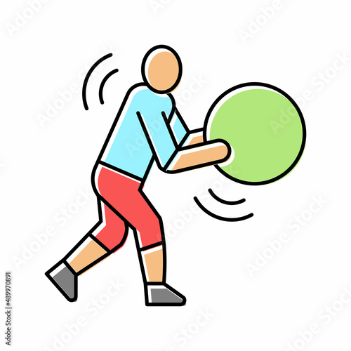 exercises for prevention scoliosis color icon vector illustration