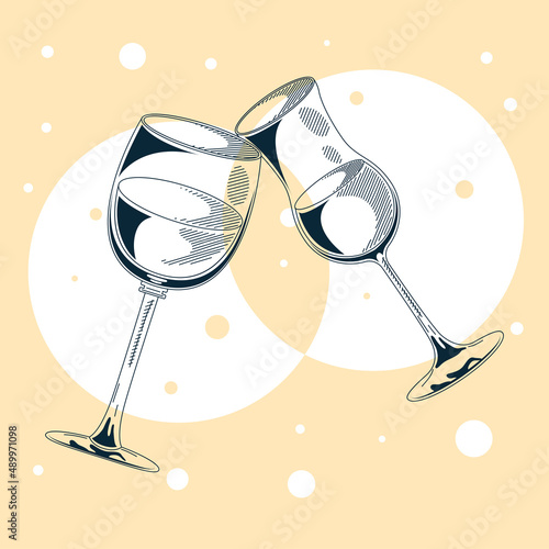 wine cups toasting