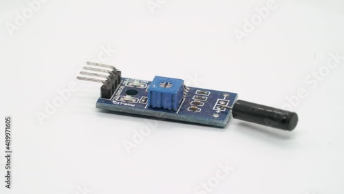 Vibration sensor electronic component. Electronics diy robotics chip. photo