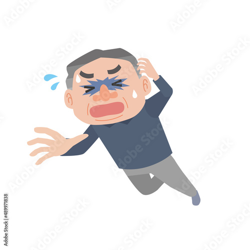 倒れ込む男性