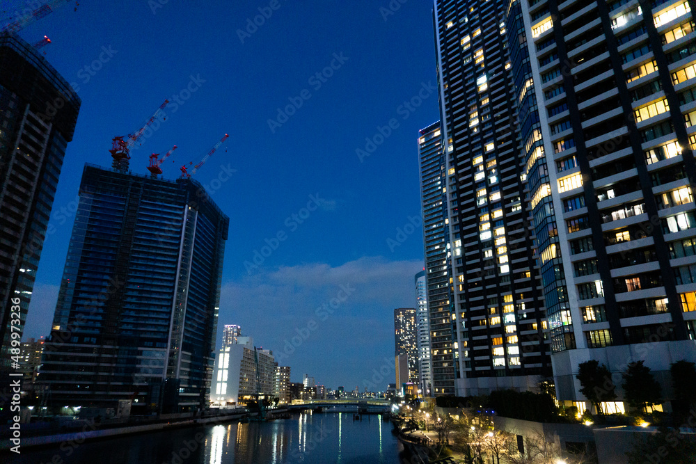 Night view of high-rise condominiums in Tokyo, Japan_63