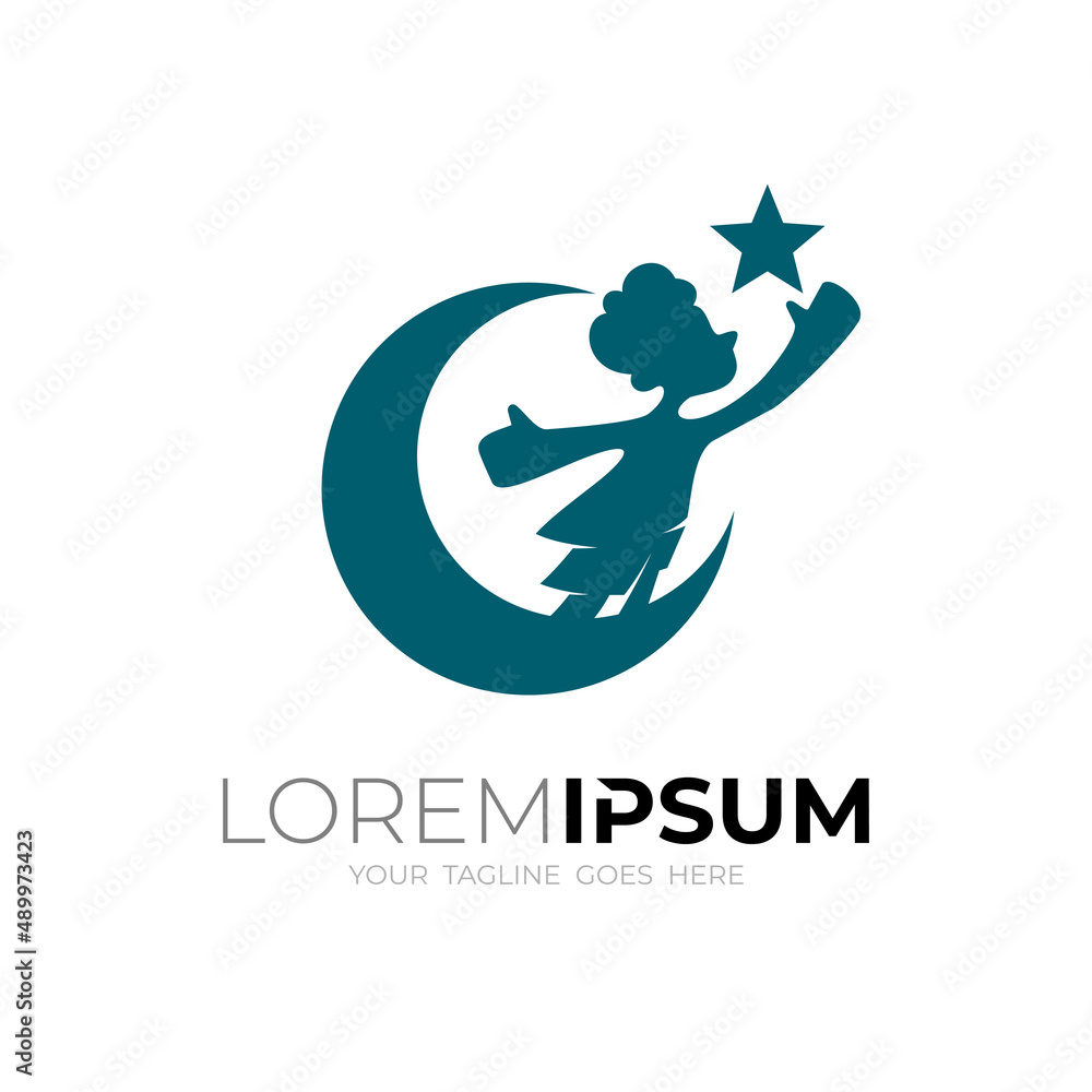children's logo achieve dreams, kids and star logo children's logo achieve dreams, kids and star logo