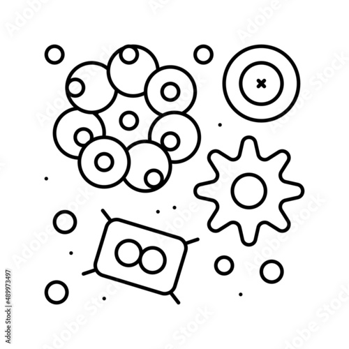 phytoplankton ocean line icon vector illustration