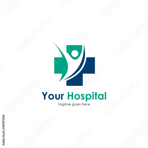simple hospital logo illustration design, modern medical logo inspiration template vector