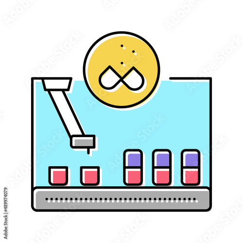 filling pharmaceutical production color icon vector illustration