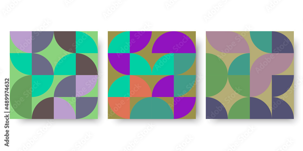 Obraz premium Trendy three abstract pattern. Modern texture design. Watercolor texture template. Vector illustration. stock image.
