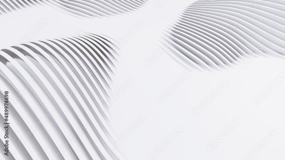 Abstract Curved Shapes. White Circular Background. Abstract Curved Shapes. White Circular Background.