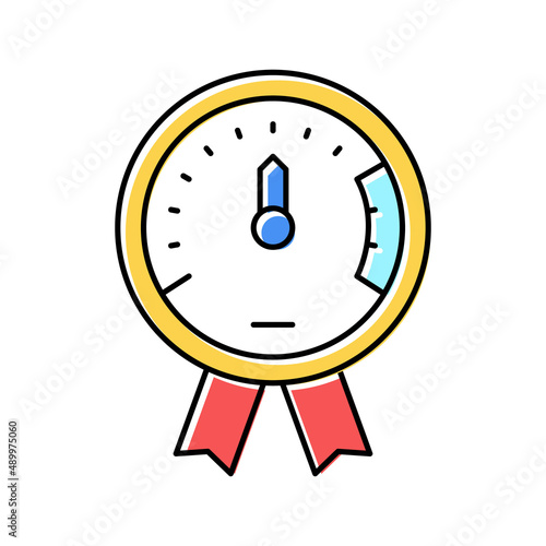 project execution on time color icon vector illustration