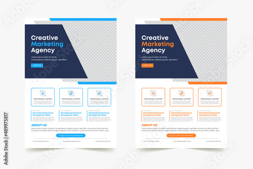 Business Flyer Corporate Flyer Template Geometric shape Flyer Circle Abstract Colorful concepts (ID: 489975817)