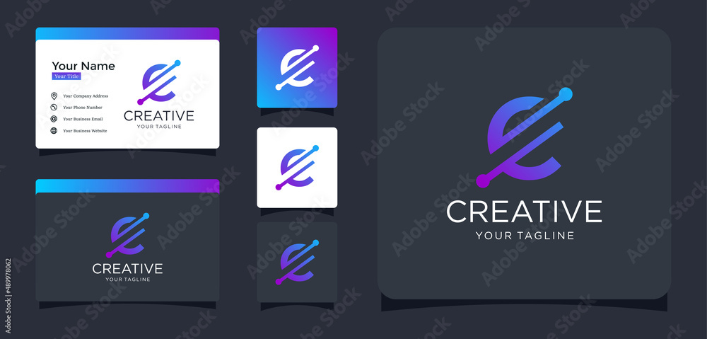 letter C technology design inspiration Stock Vector | Adobe Stock