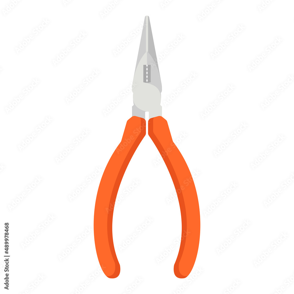 Needle nose pliers cartoon vector illustration isolated object Needle nose pliers cartoon vector illustration isolated object