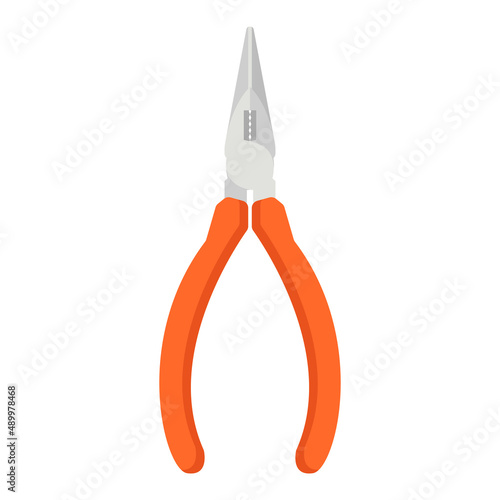 Needle nose pliers cartoon vector illustration isolated object