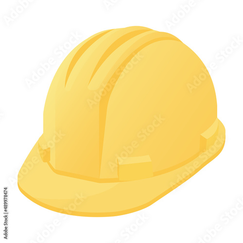 Construction yellow hard hat cartoon vector illustration isolated object