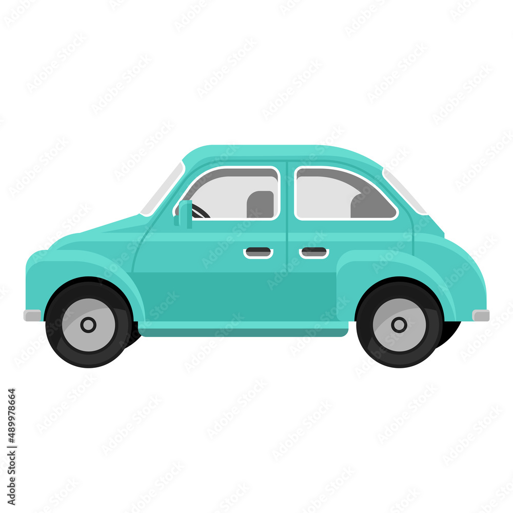 blue car cartoon vector illustration isolated object