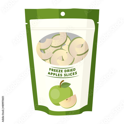 freeze dried apple slice package cartoon vector illustration isolated object