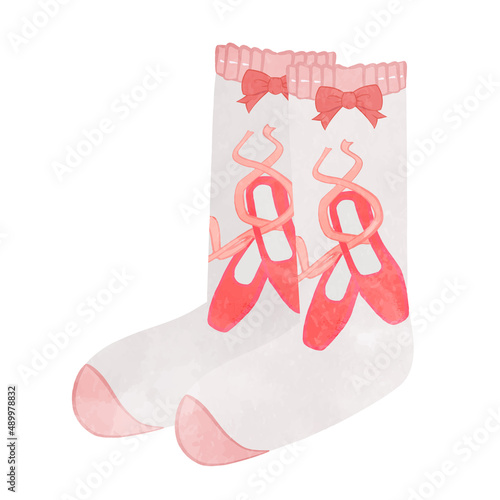 Cute socks with pointe shoes pattern