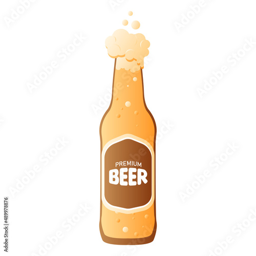 cool drink beer bottle cartoon vector illustration isolated object