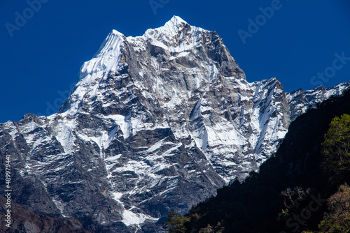 landscape in the Himalayas Everest Base Camp Trek and view of Mount Kusum Kanguru