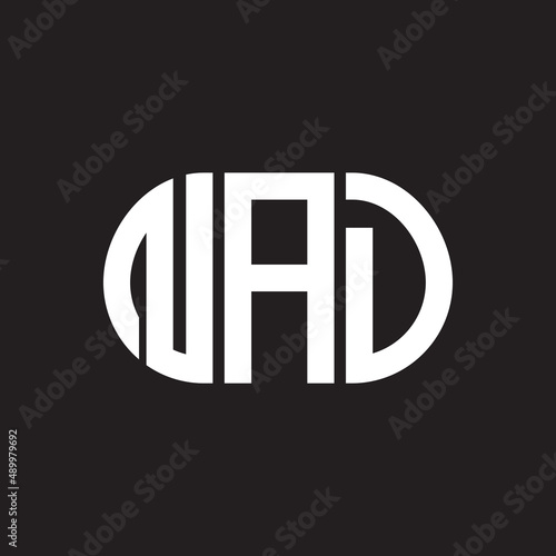 NAD letter logo design on black background. NAD creative initials letter logo concept. NAD letter design.