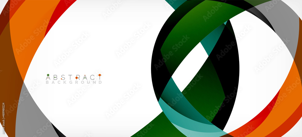 Geometric abstract background. Circle created with overlapping color shapes. Vector Illustration For Wallpaper, Banner, Background, Landing Page Geometric abstract background. Circle created with overlapping color shapes. Vector Illustration For Wallpaper, Banner, Background, Landing Page