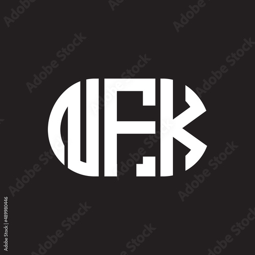 NFK letter logo design on black background. NFK creative initials letter logo concept. NFK letter design. photo