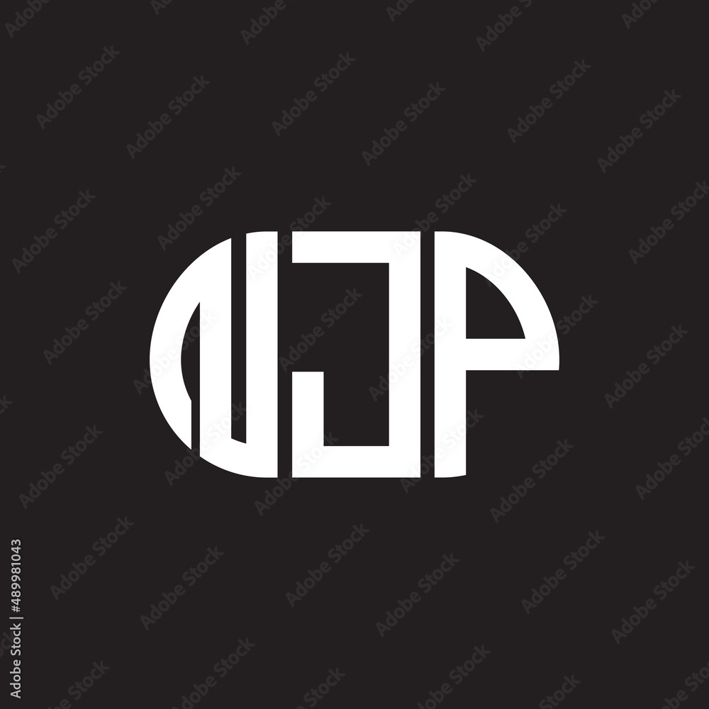 Fototapeta premium NJP letter logo design on black background. NJP creative initials letter logo concept. NJP letter design.