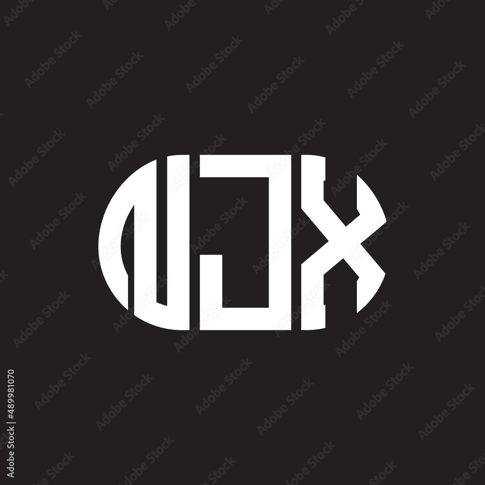 Fototapeta premium NJX letter logo design on black background. NJX creative initials letter logo concept. NJX letter design.