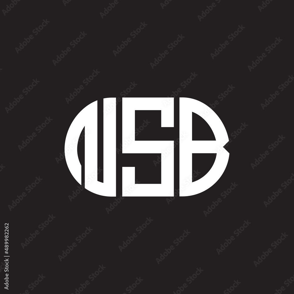 Fototapeta premium NSB letter logo design on black background. NSB creative initials letter logo concept. NSB letter design.