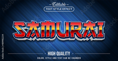 Editable text style effect - Samurai text style theme.