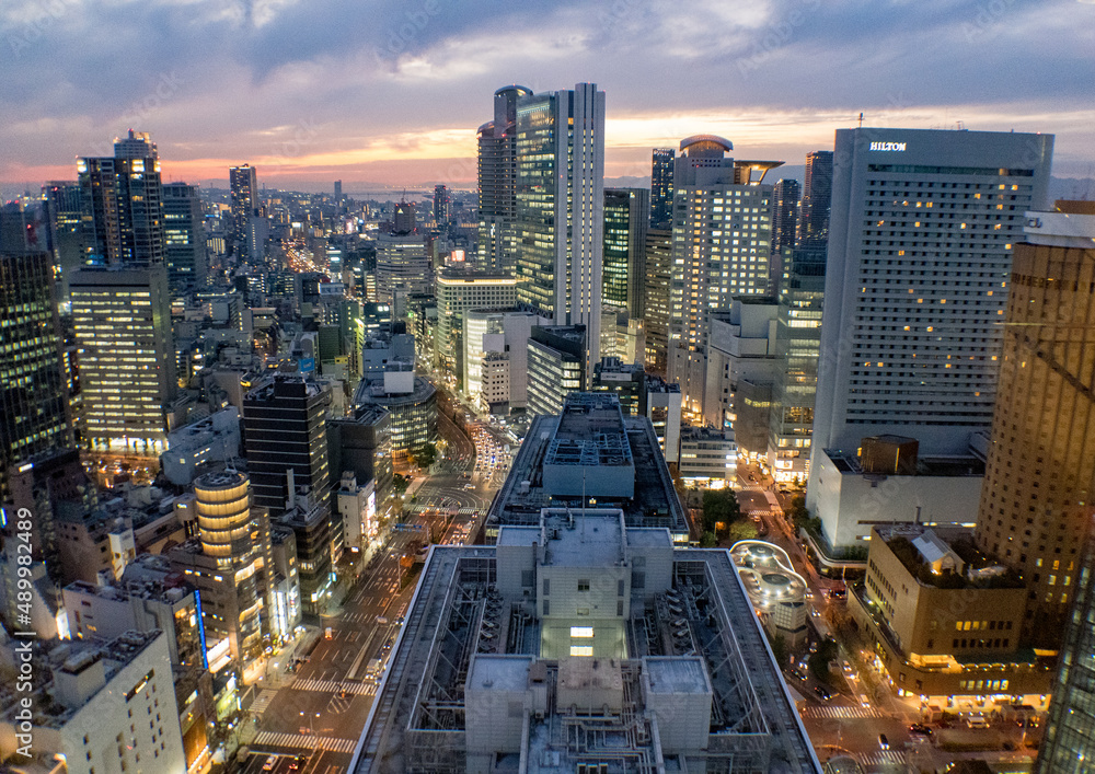 Fototapeta premium city downtown at night