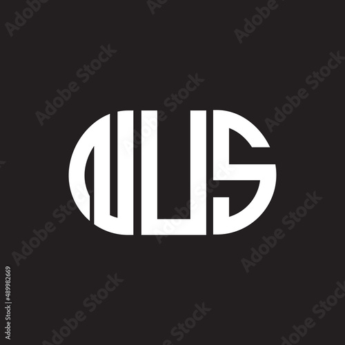 NUS letter logo design on black background. NUS creative initials letter logo concept. NUS letter design.