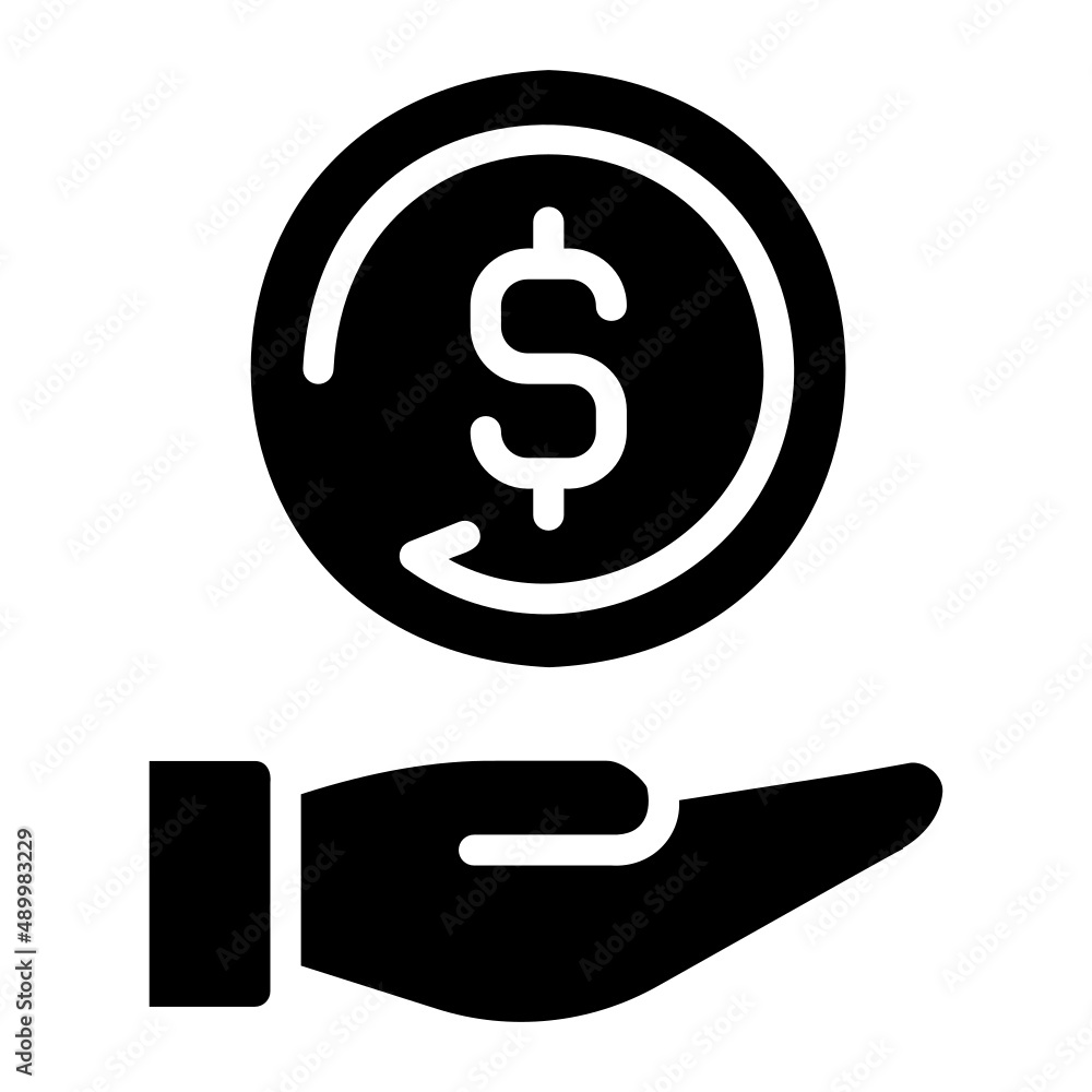 Icon cashback glyph icon. Can be used for digital product, presentation, print design and more. Icon cashback glyph icon. Can be used for digital product, presentation, print design and more.